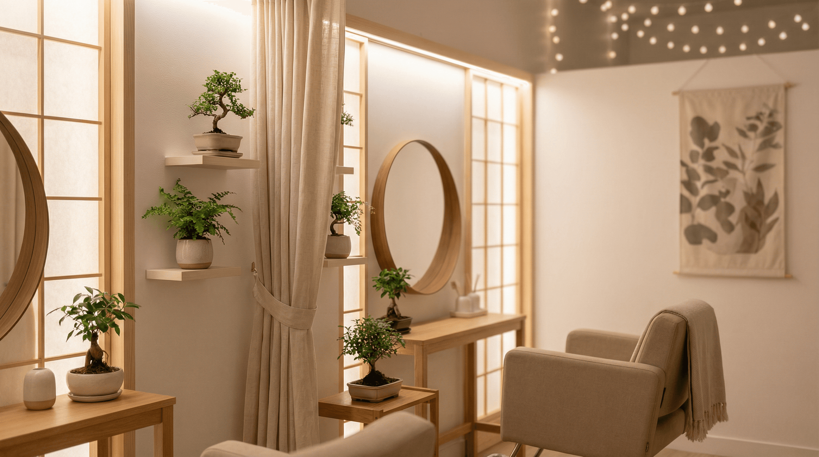 清潔感のあるサロンの内装風景